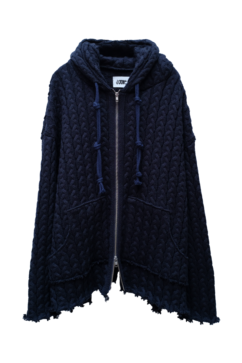 トップス joone joonam 25AW 11747391 Cable Knit Zip Hoodie – 11747391 online store