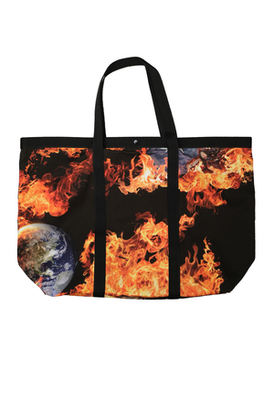 UNISEX WORLD IS BURNING TOTE BAG WOVEN