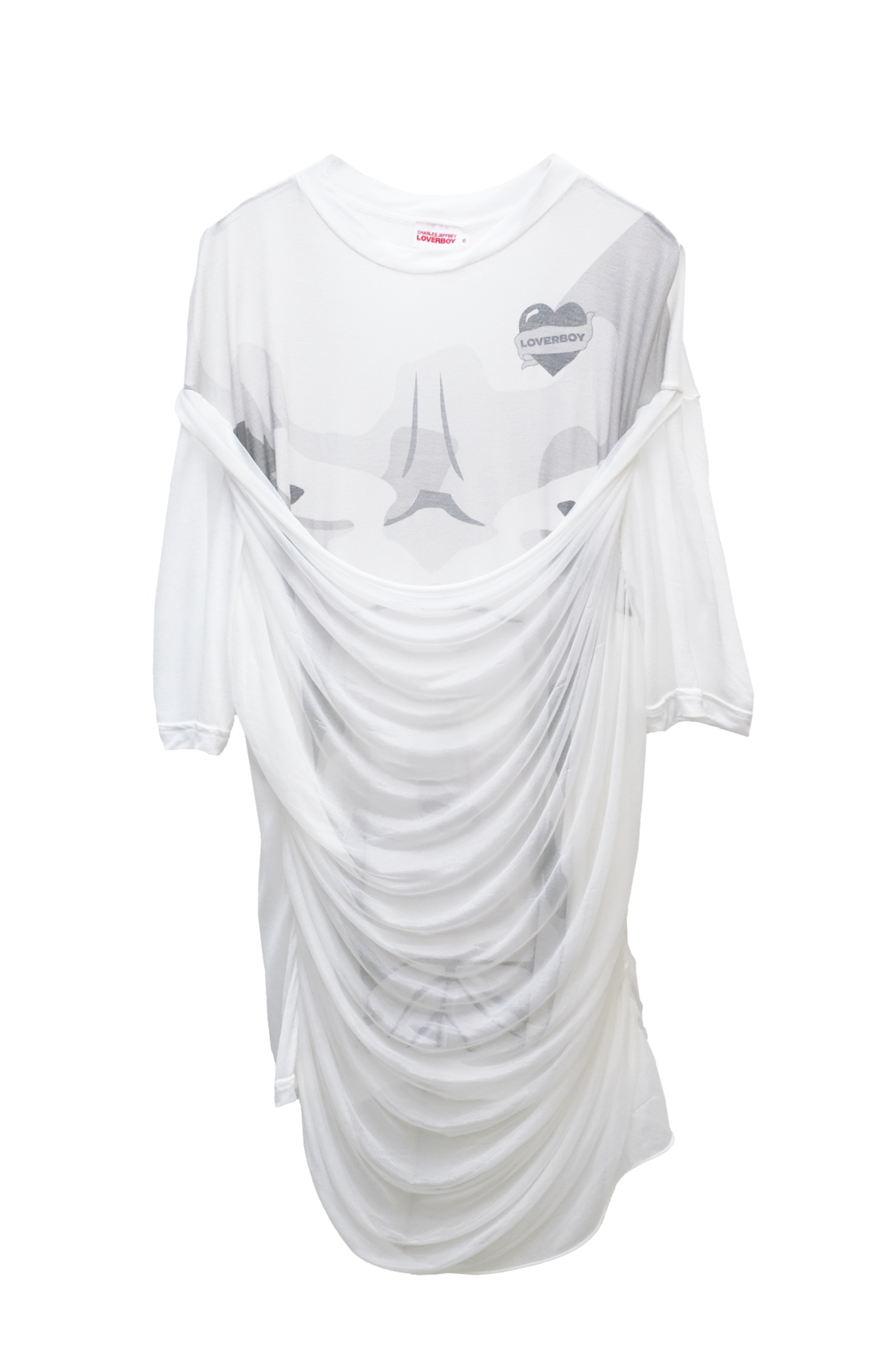 DRAPED MESH TEE