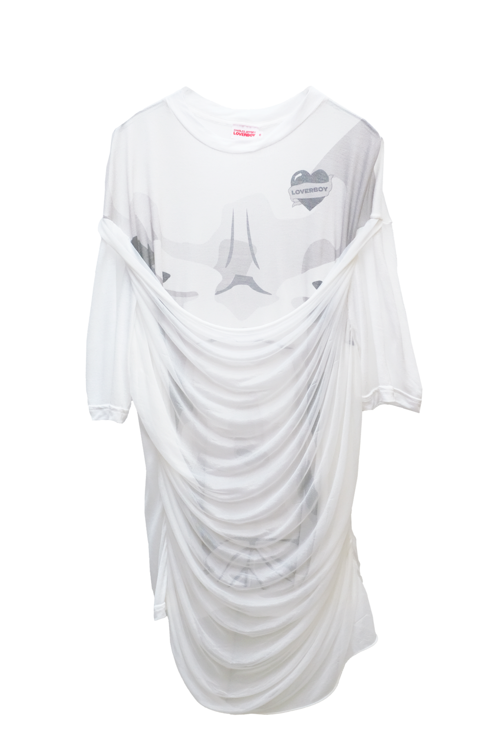 DRAPED MESH TEE