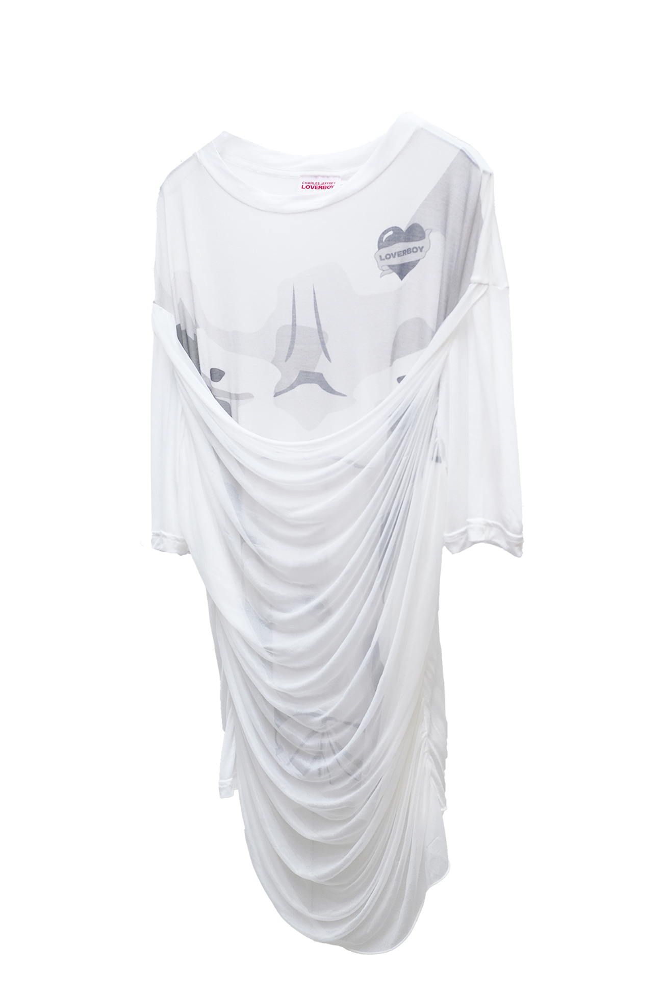 DRAPED MESH TEE