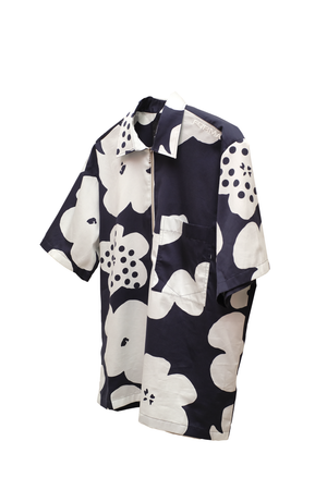 SS FLOWER AOP ZIP SHIRT