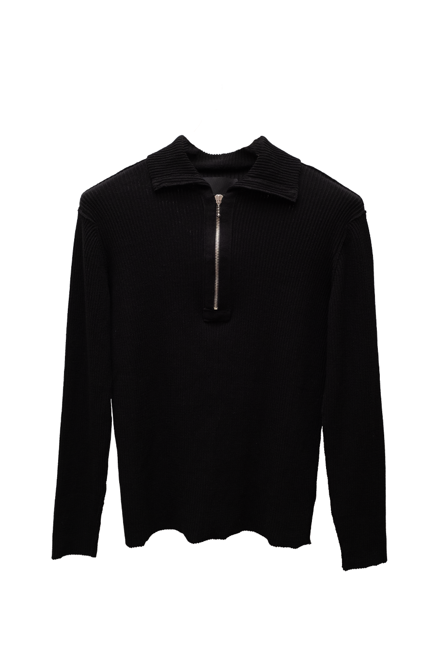 ZIPPER KNIT RIB POLO