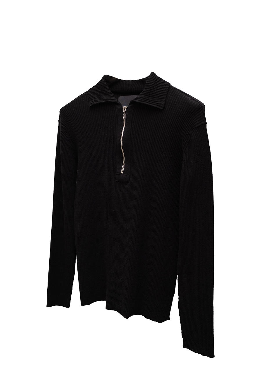 ZIPPER KNIT RIB POLO