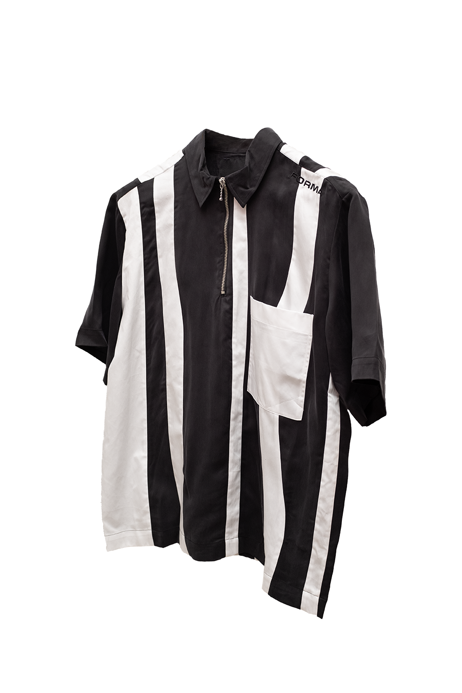 WHITE STRIPES CUPRO SS ZIP SHIRT