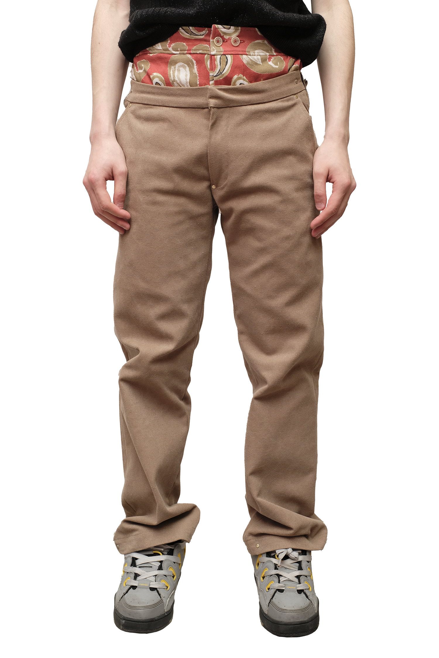 Low-rise Washed Straight-cut Trousers