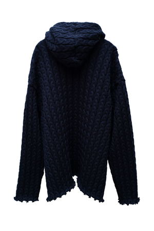 Cable Knit Zip Hoodie