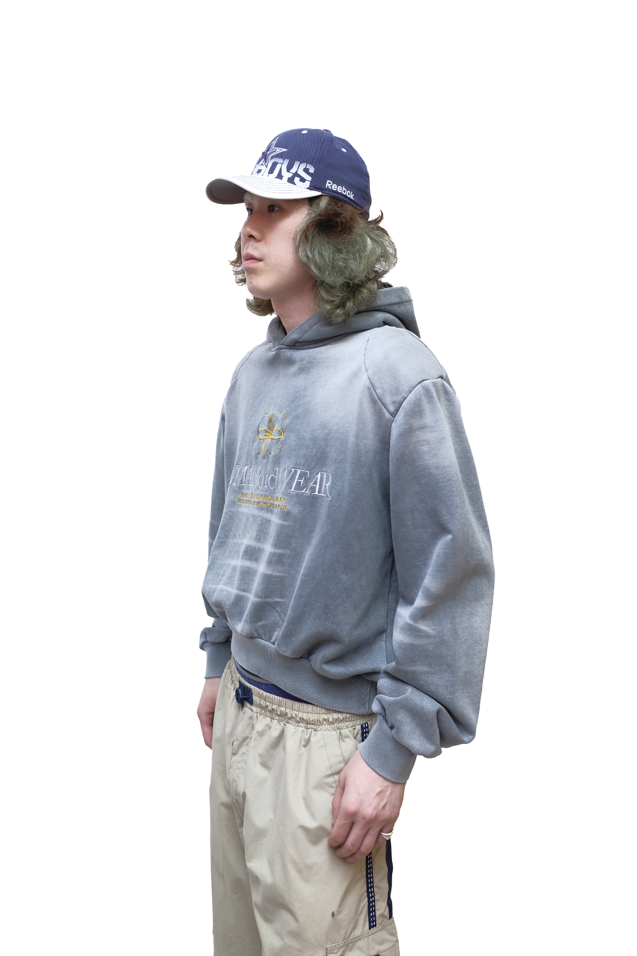 embroidery washed hoodie