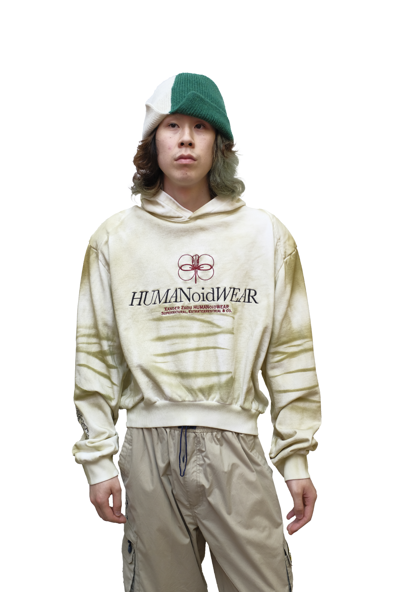 embroidery washed hoodie