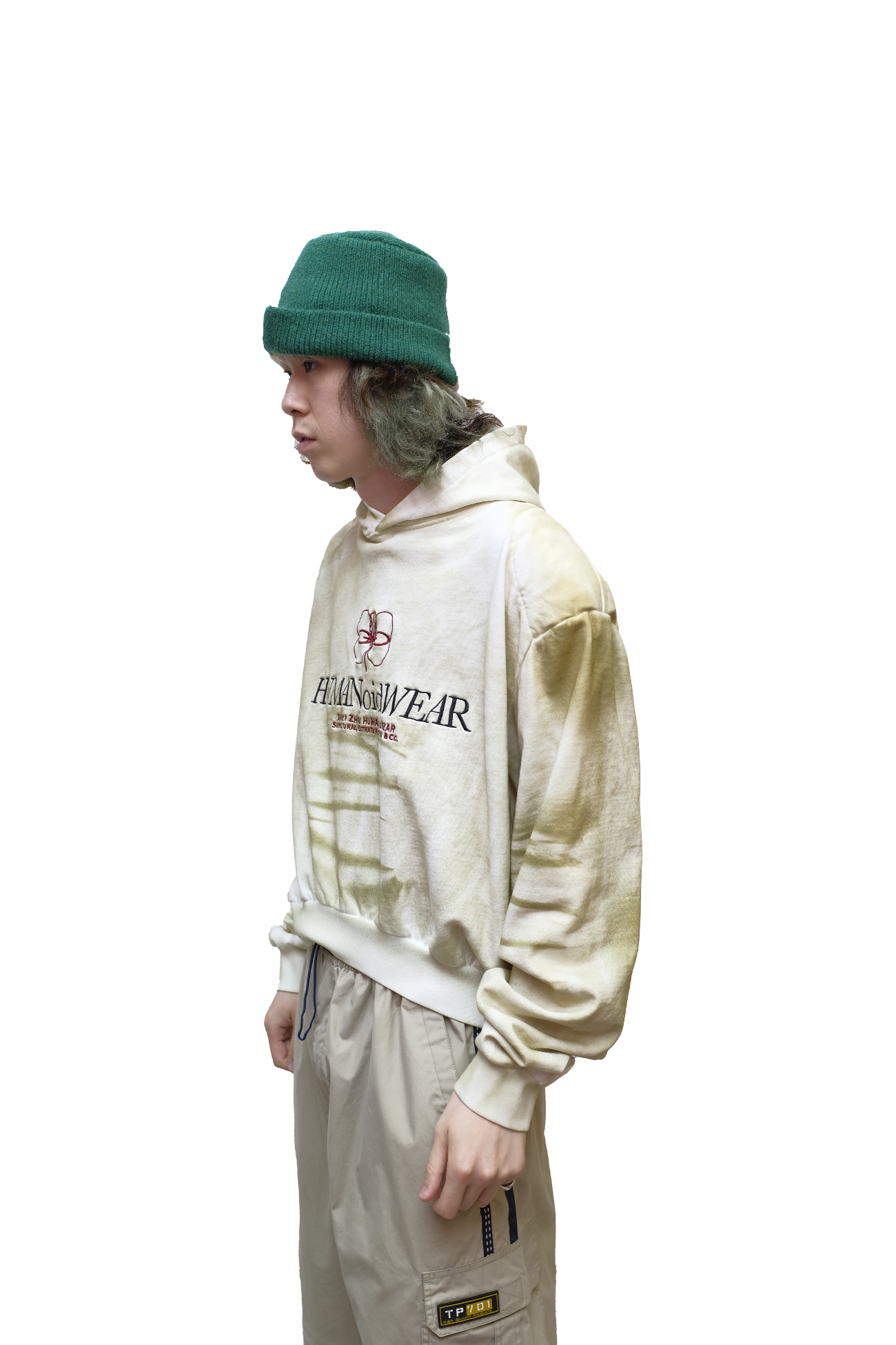embroidery washed hoodie