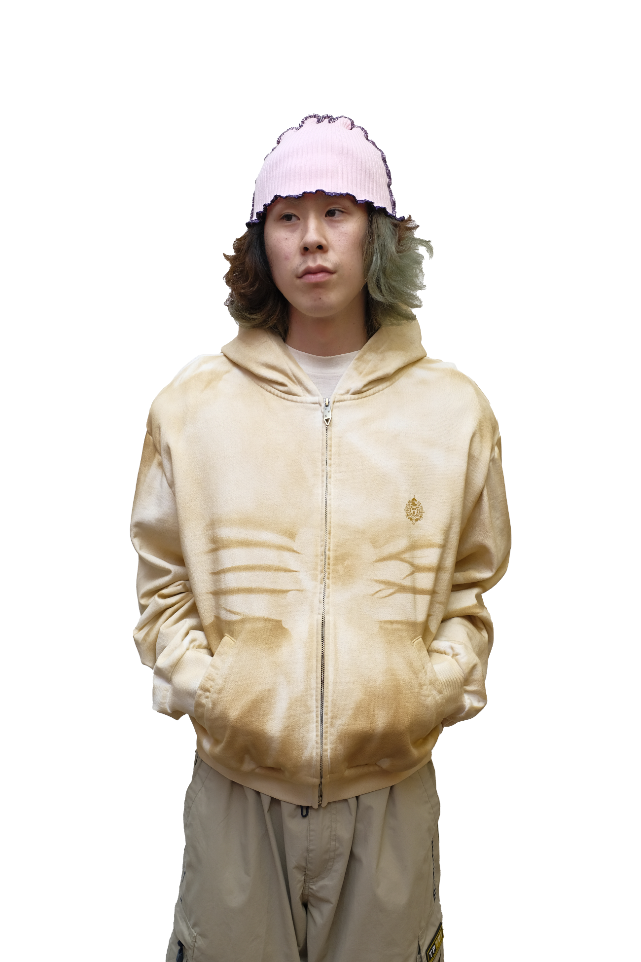washed zip-up hoodie