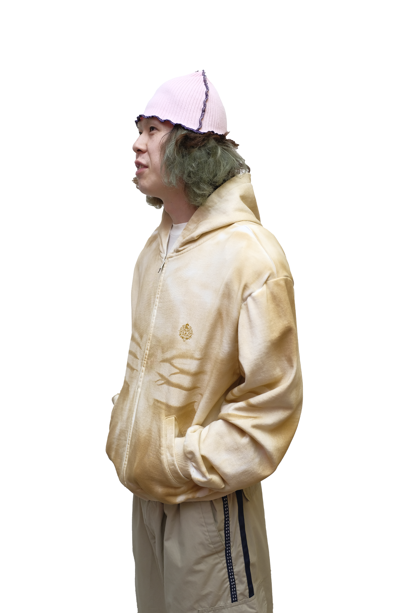 washed zip-up hoodie