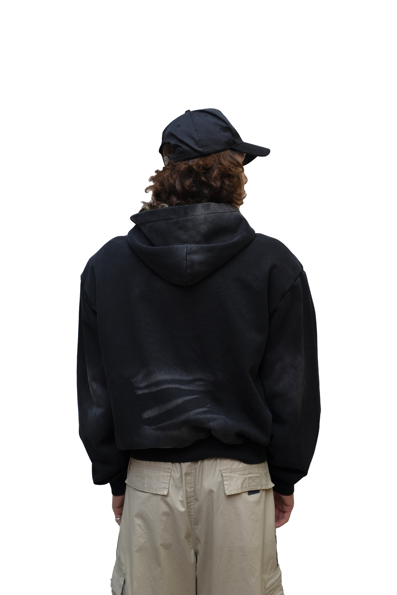 washed zip-up hoodie